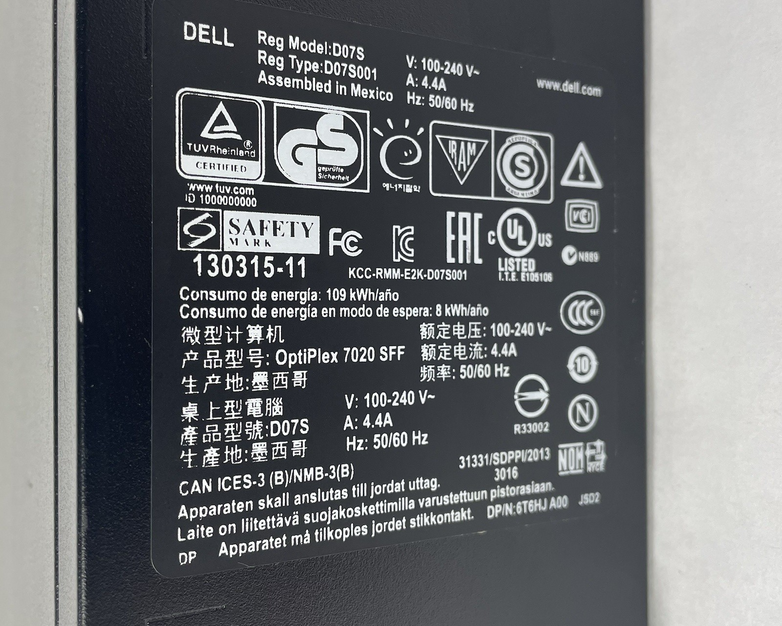 Dell Optiplex 7020 SFF i7-4790 3.60 GHz 4 GB RAM No HDD/OS - Radeon 428B5F