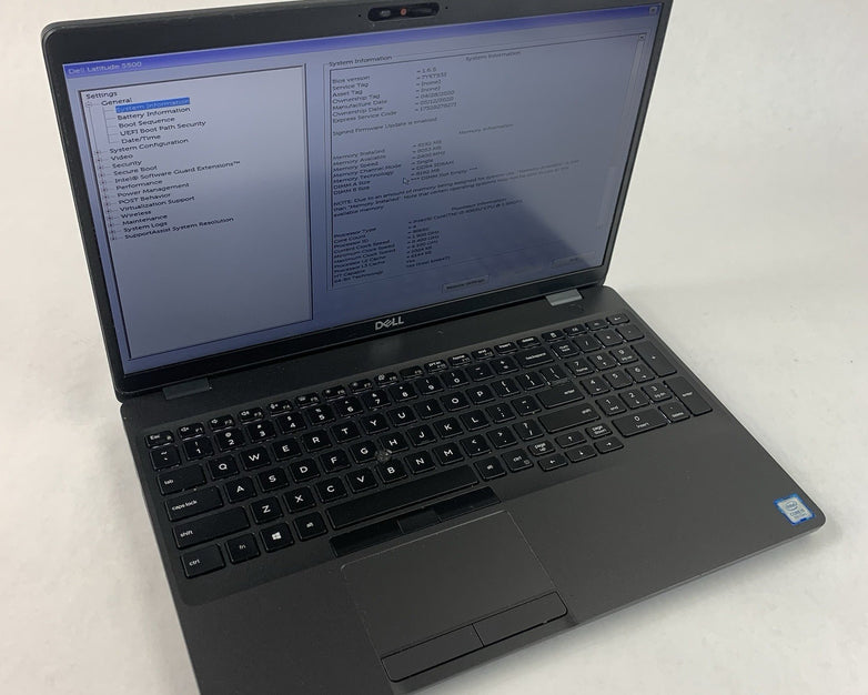 Dell Latitude 5500 15.6" Laptop i5-8365U 1.6 GHz 8 GB RAM No OS/SSD/AC