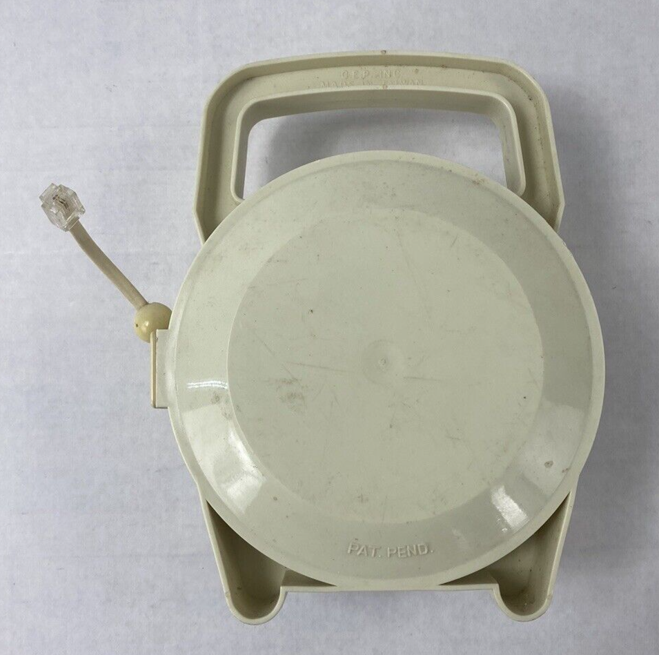Vintage PORT-A-PHONE Leviton Cable 50 Foot Telephone Cord Reel Double Outlet