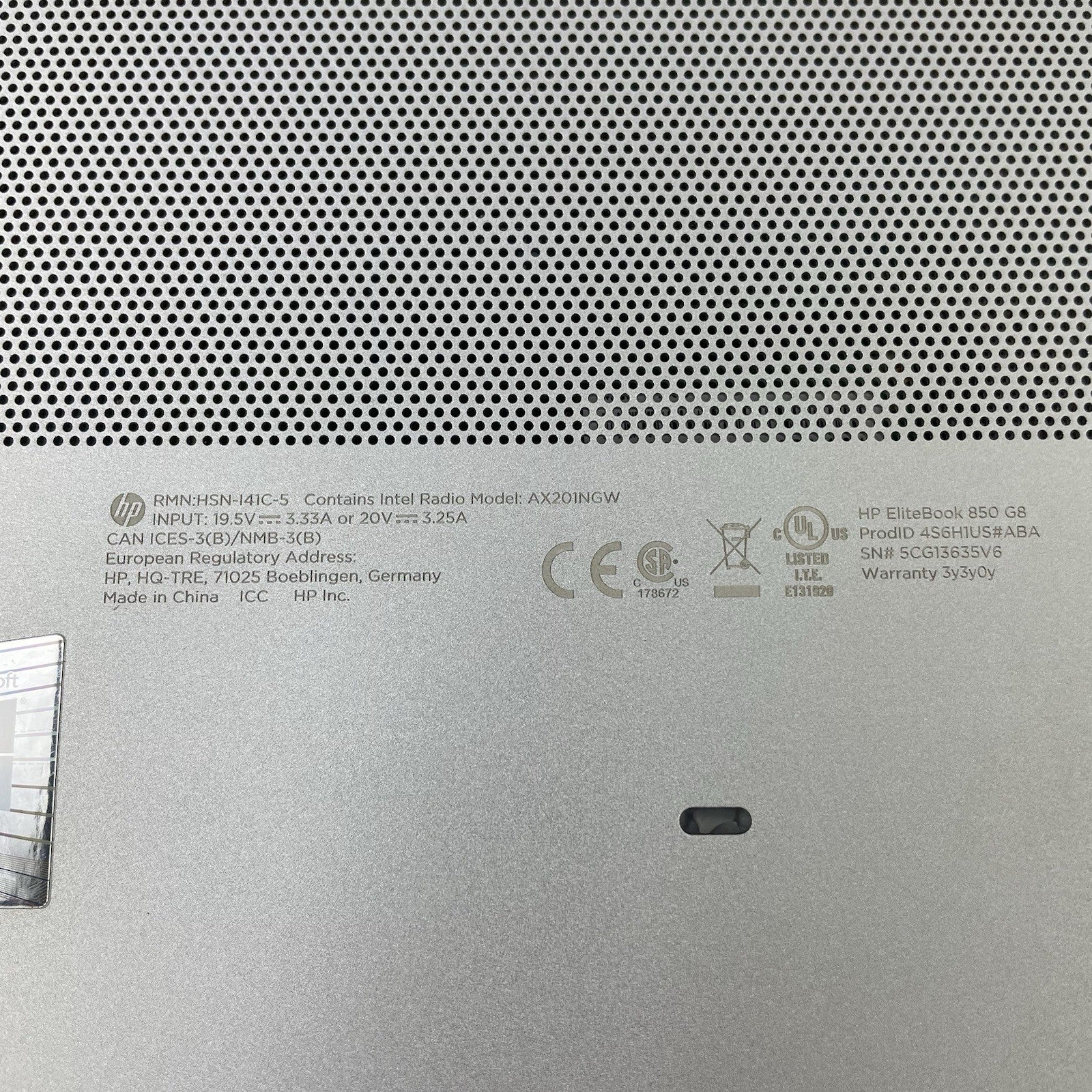 HP EliteBook 850 G8 15.6" i5-1145G7 2.60 GHz 16 GB RAM No SSD/OS/AC- Missing Key15