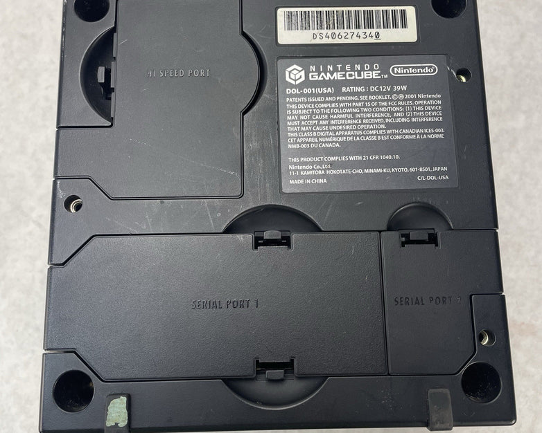 Nintendo GameCube DOL-001 Black Tested For Parts Sticky Open Button