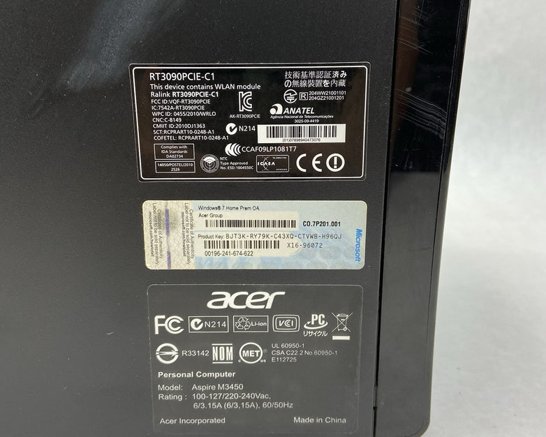 Acer Aspire M3450 MT AMD FX-8120 3.1GHz 4GB RAM No HDD No OS