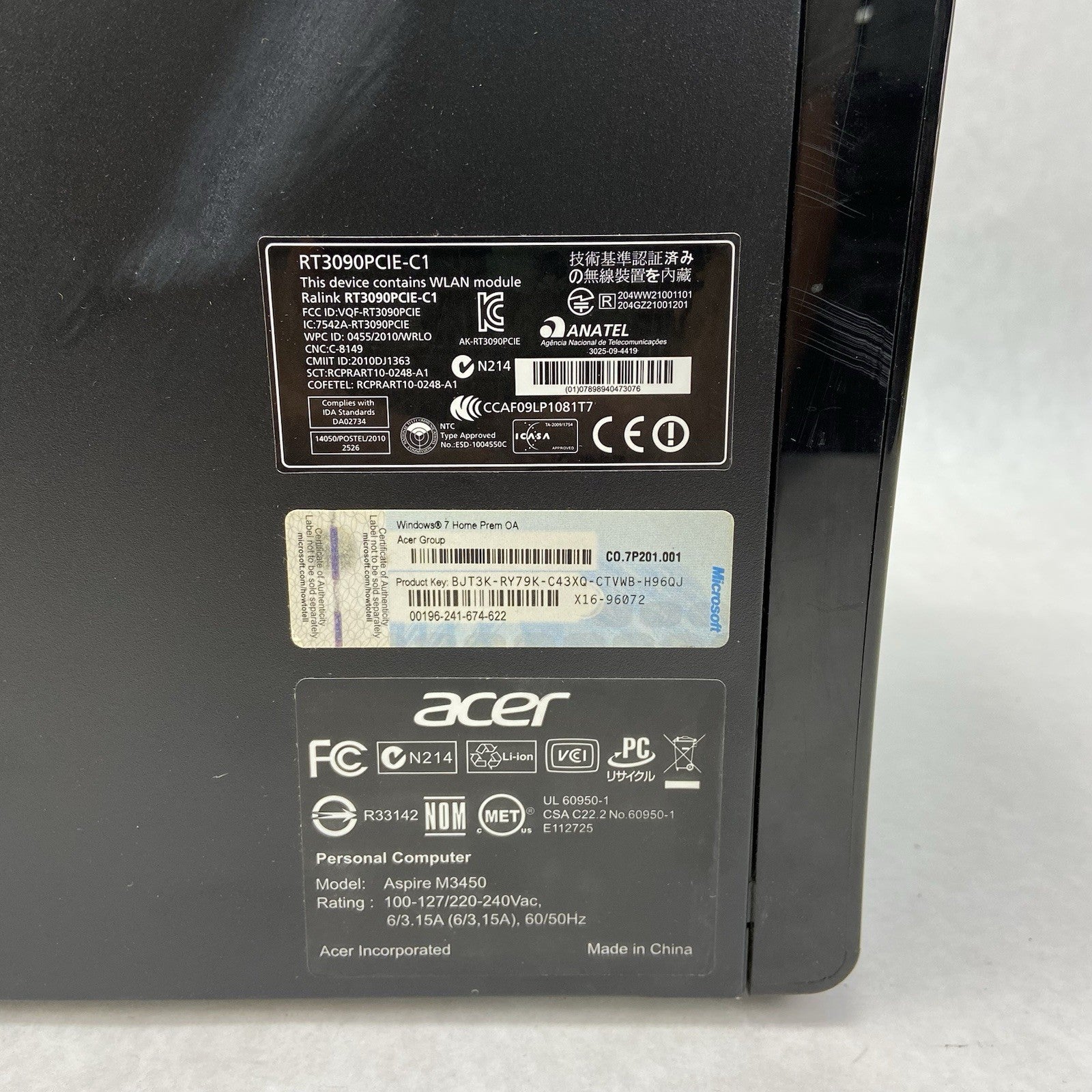 Acer Aspire M3450 MT AMD FX-8120 3.1GHz 4GB RAM No HDD No OS7