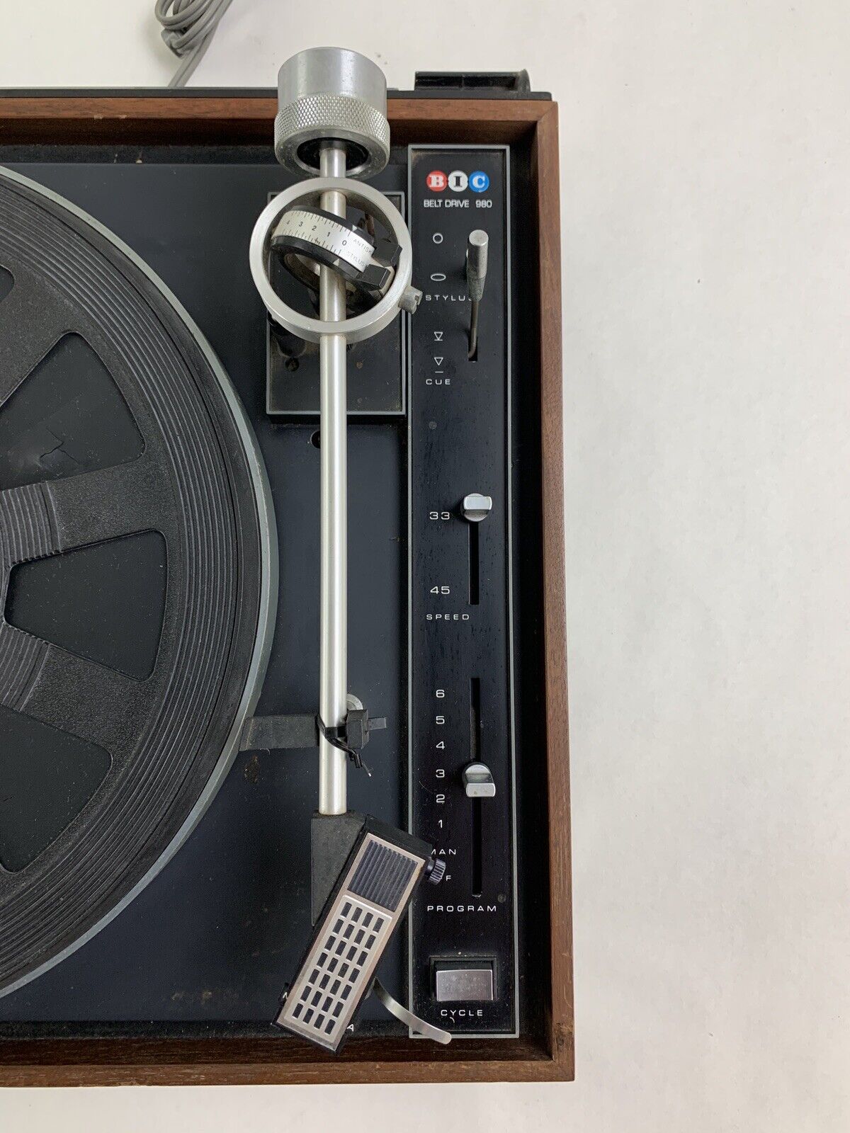 BIC 980 Turntable Belt Drive Automatic Missing Cover Tested 33 Doesn't Auto Land