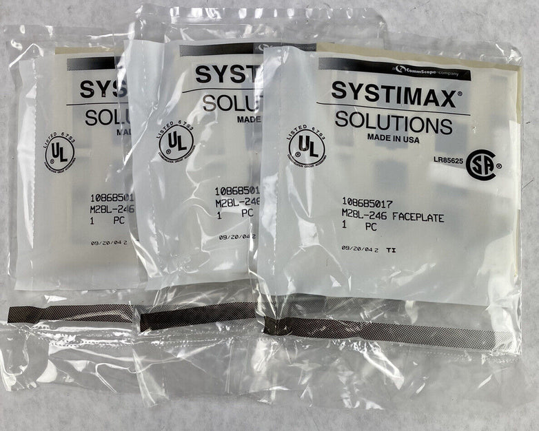 Lot( 3 ) Systimax 108685017 L Type M28L-246 8-Port Flush Mounted Faceplate Ivory