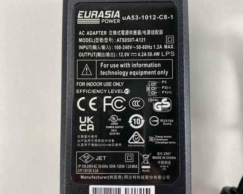 Eurasia ATS050T-A121 AC Adapter 12V No Power Cord Lot of 10
