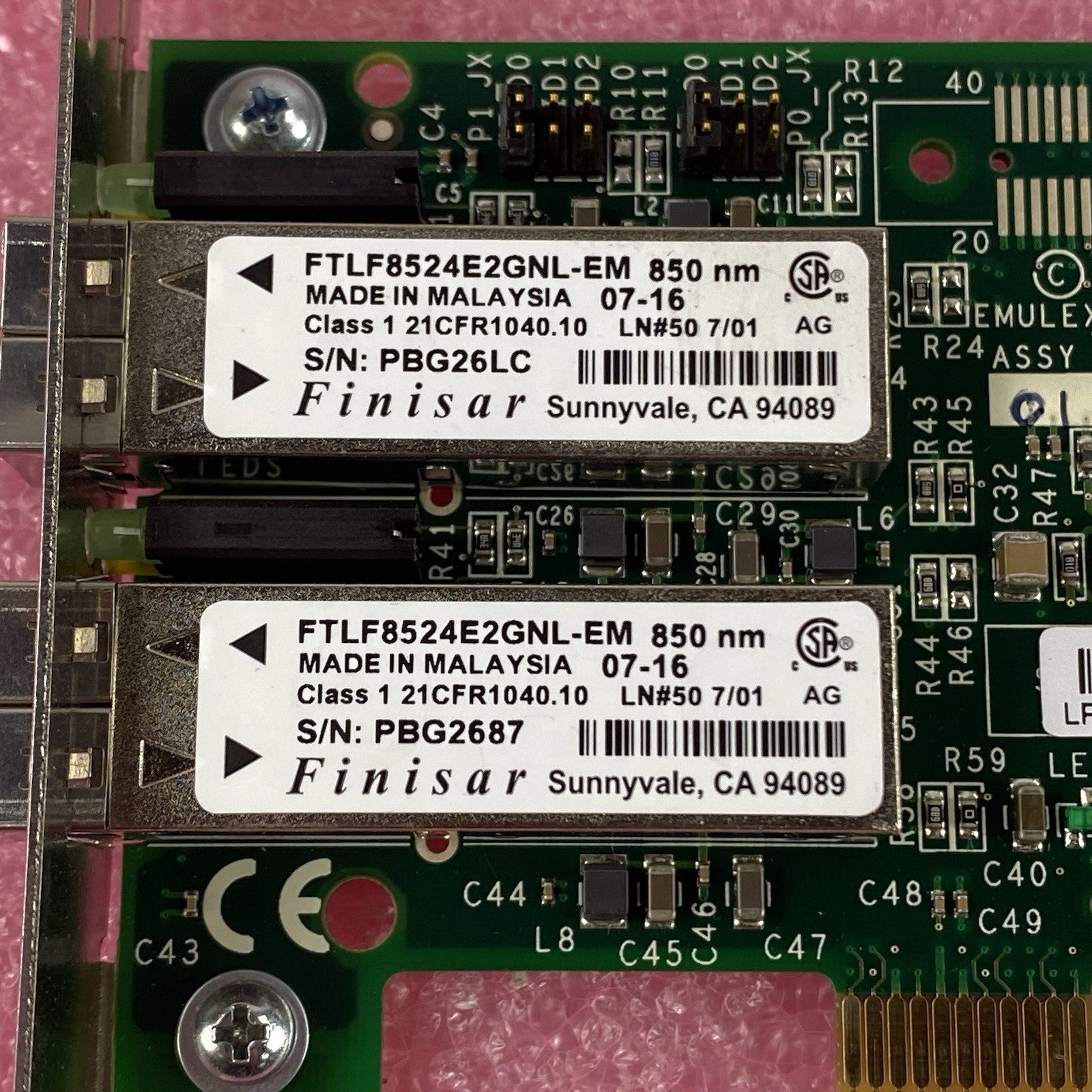 IBM 10N8620 4Gbps 2-Port PCI Fiber Adapter Card (Lot of 2)3