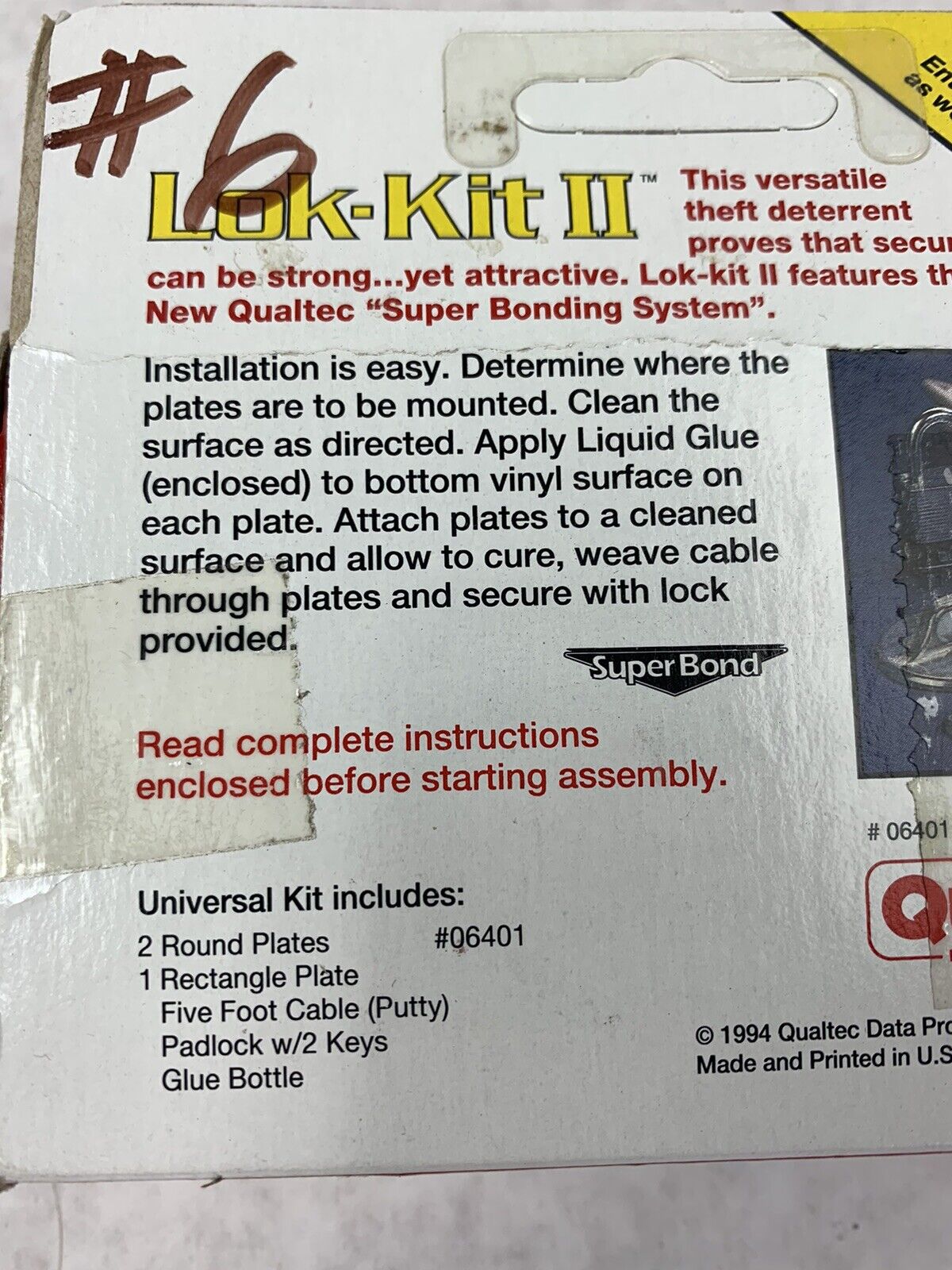 Qualtec Data Products Inc, Stop Theft, PC Security System, Lok-Kit ll-Part 06401