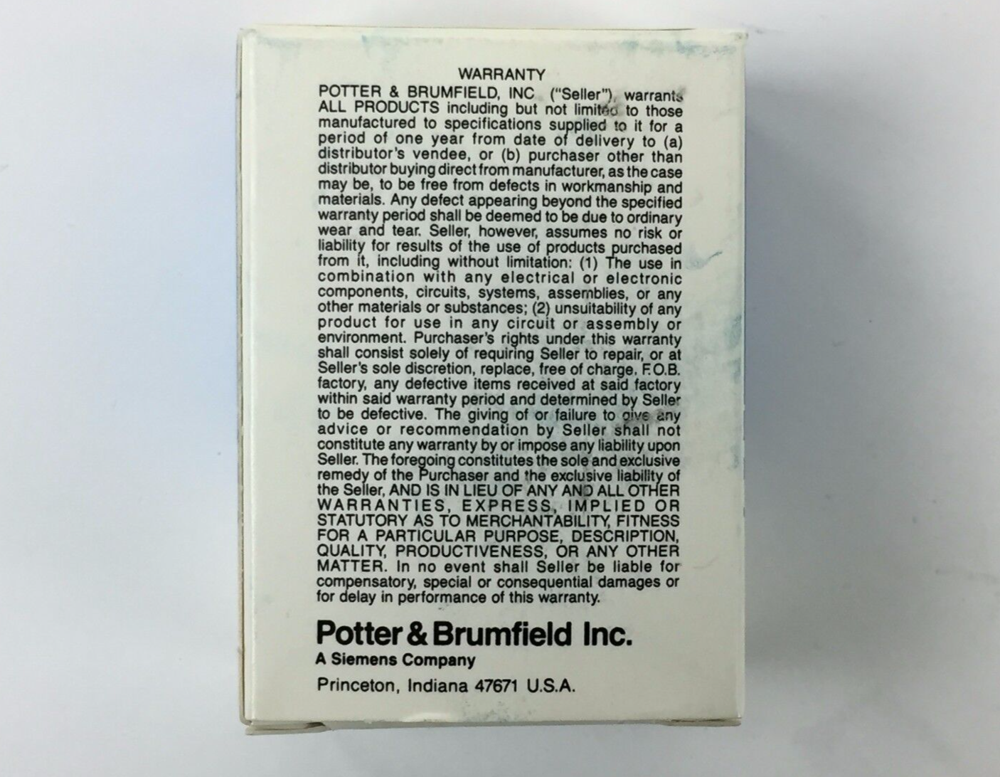 Potter & Brumfield Mercury Module JMF-1120-61