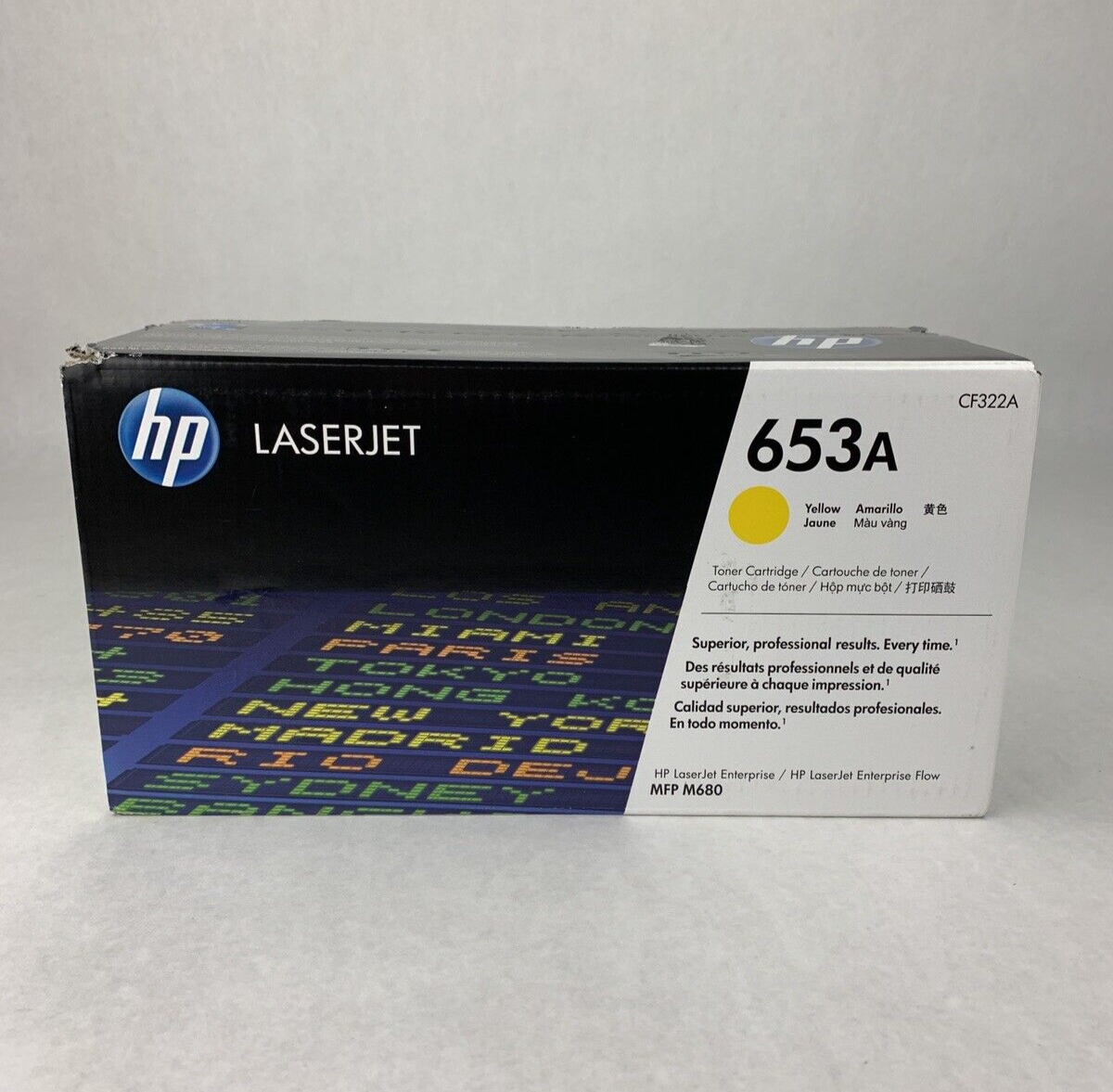 New OEM Sealed HP 653A Yellow Standard Yield Toner Cartridge CF322A LaserJet