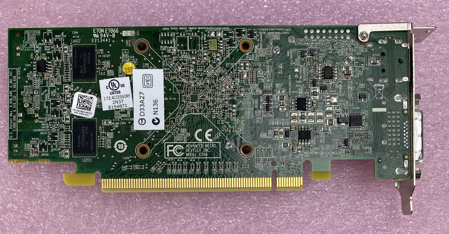 Lot( 2 ) Dell 0NFXD5 1GB AMD Radeon HD 6450 DisplayPort DVI PCle Low Profile