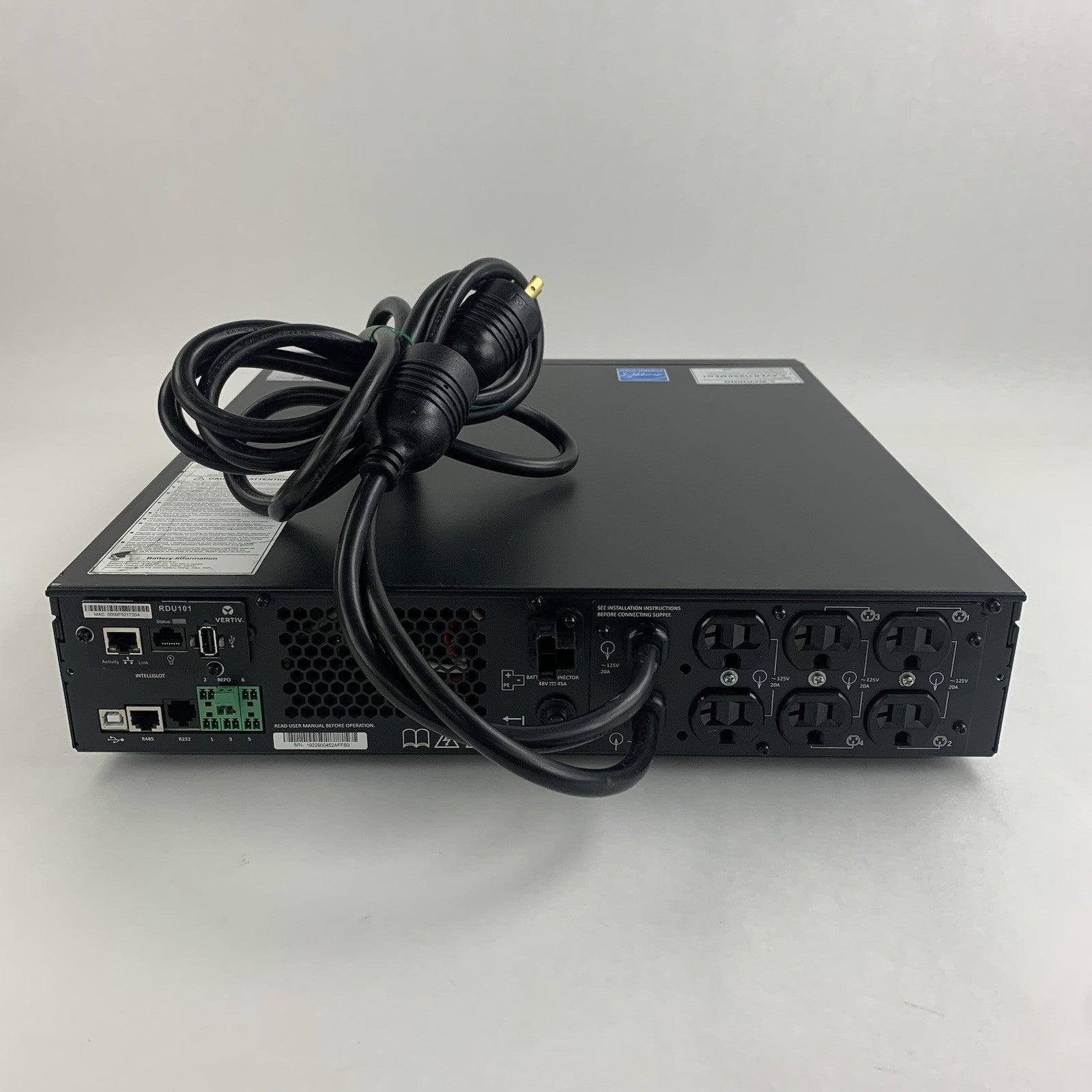 Vertiv GXT5-2000LVRT2UXL 2000VA UPS RDU101 Tested No Batteries Damaged Face7