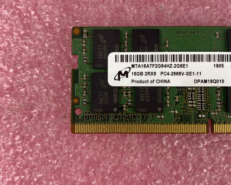 Micron MTA16ATF2G64HZ 16GB 2Rx8 PC4-2666V-SE1-11 Laptop Memory Ram