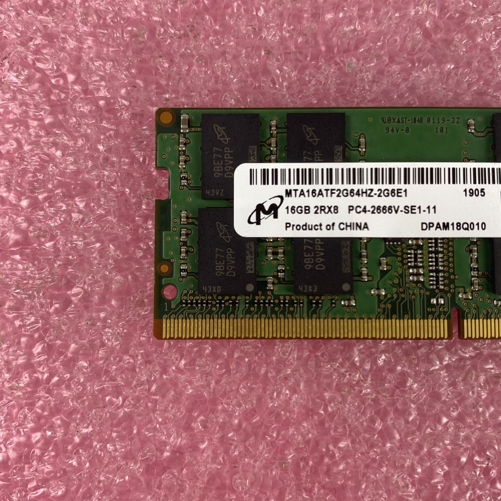 Micron MTA16ATF2G64HZ 16GB 2Rx8 PC4-2666V-SE1-11 Laptop Memory Ram3