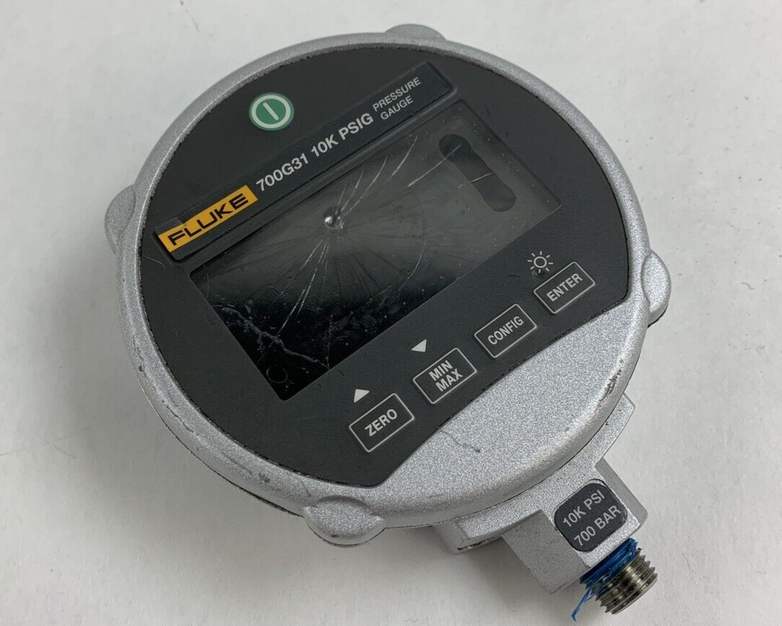 Fluke 700G31 10K PSIG Pressure Gauge Calibrator Cracked Screen Untested