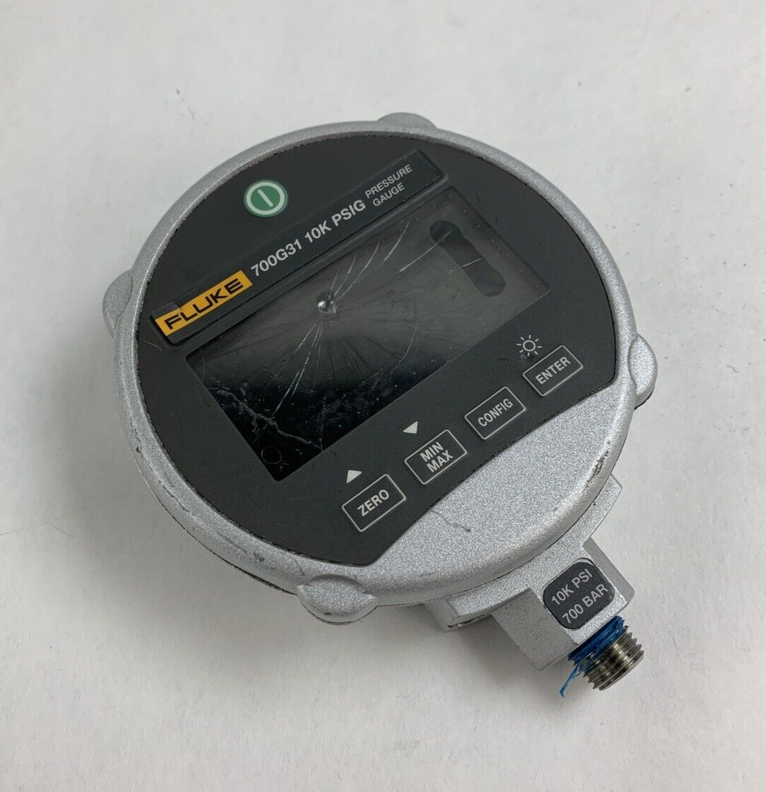 Fluke 700G31 10K PSIG Pressure Gauge Calibrator Cracked Screen Untested