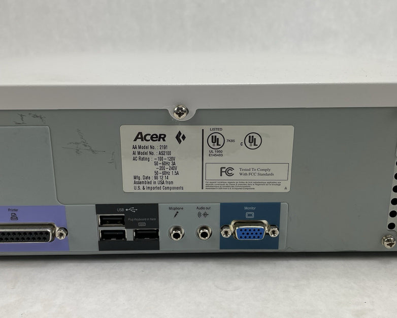 Vintage Acer Aspire AS2100 AMD K6-2 3D Max 64 MB Ram No HDD No OS