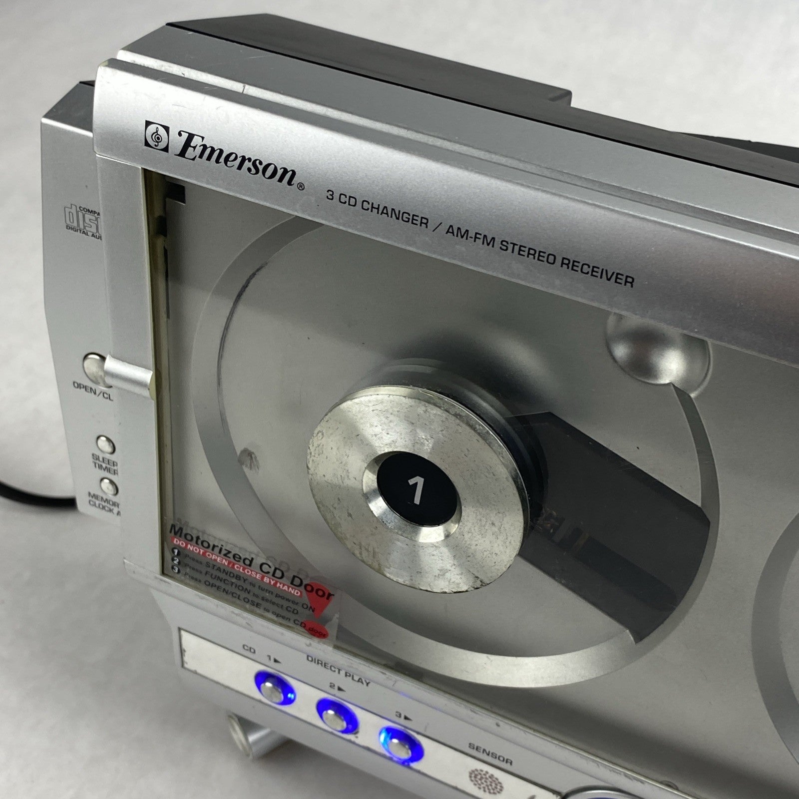 Emerson MS3108 3 CD Changer AM/FM Radio With Speakers - For Parts or Repair13
