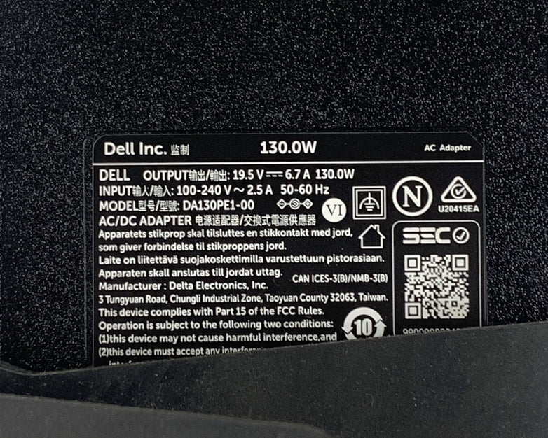 Dell DA130PE1-00 130W AC Adapter 19.5V 6.7A PA-4E OEM Laptop Charger Lot of 5x