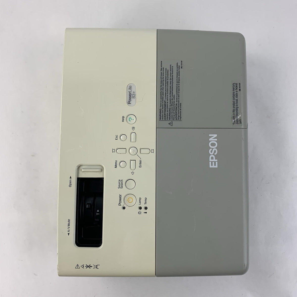 Epson PowerLite 83+ EMP-83H LCD Projector - No Remote - 642 Lamp Hours6