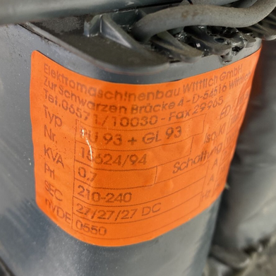 EMB WITTLICH Transformer PU93 + GL93 UNTESTED Grade D