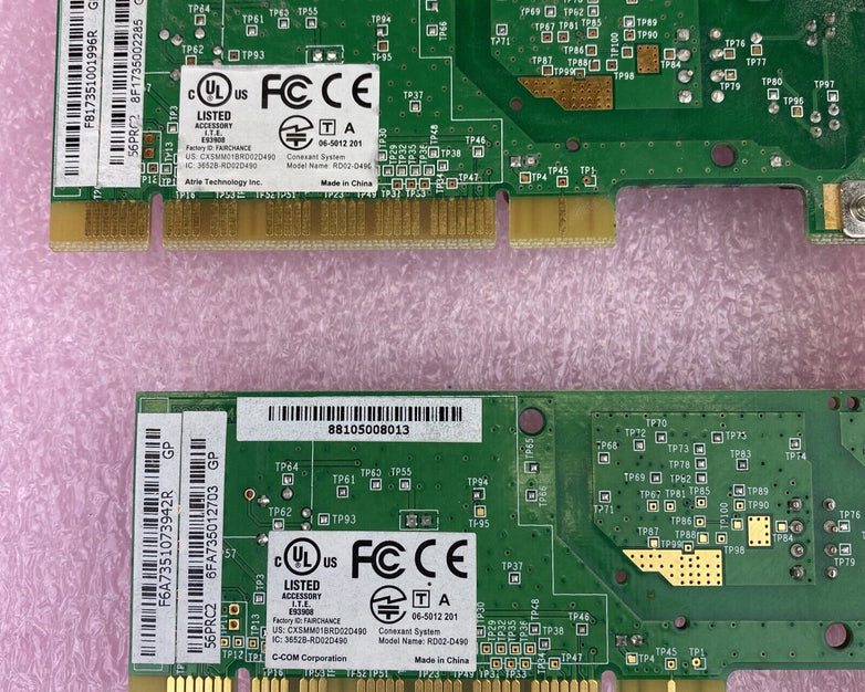 Lot of 2 Conexant RD02-D490 modem PCI cards 56PRC2