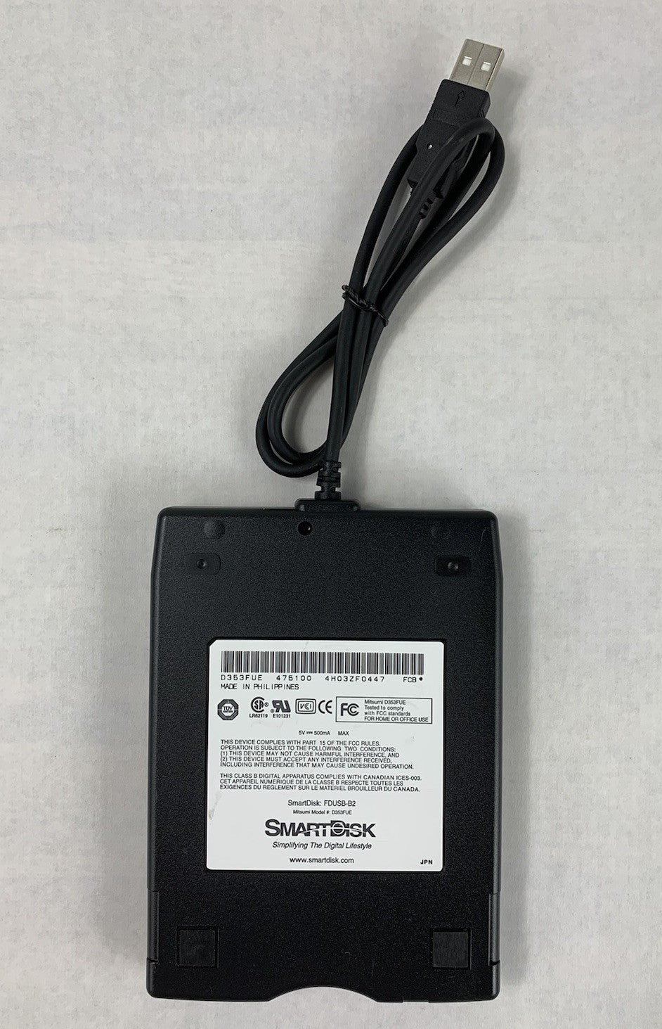 SmartDisk FDUSB-B2 External 2.5” Inch USB Floppy Drive