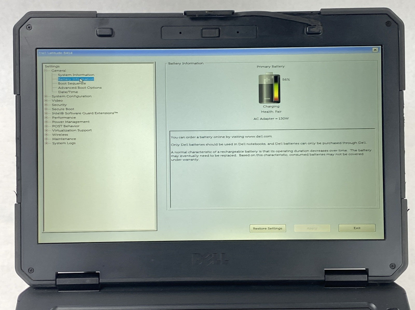 Dell Latitude 14 Rugged 5414 14" Core i5-6300U 2.40 GHz 8GB RAM No HDD No OS