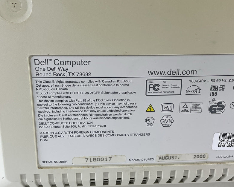 Dell UltraScan 18" P991 Flat Trinitron CRT Monitor