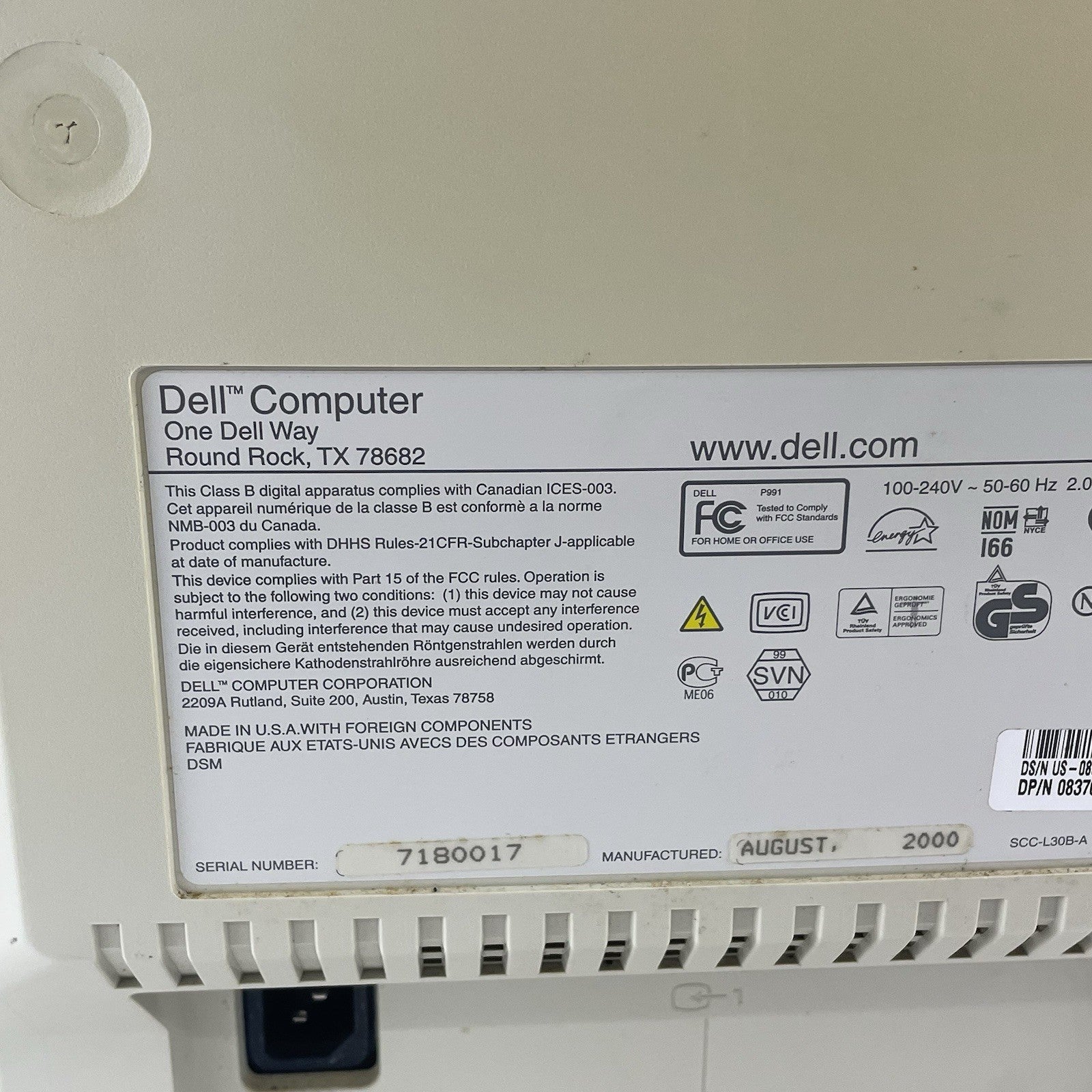 Dell UltraScan 18" P991 Flat Trinitron CRT Monitor9