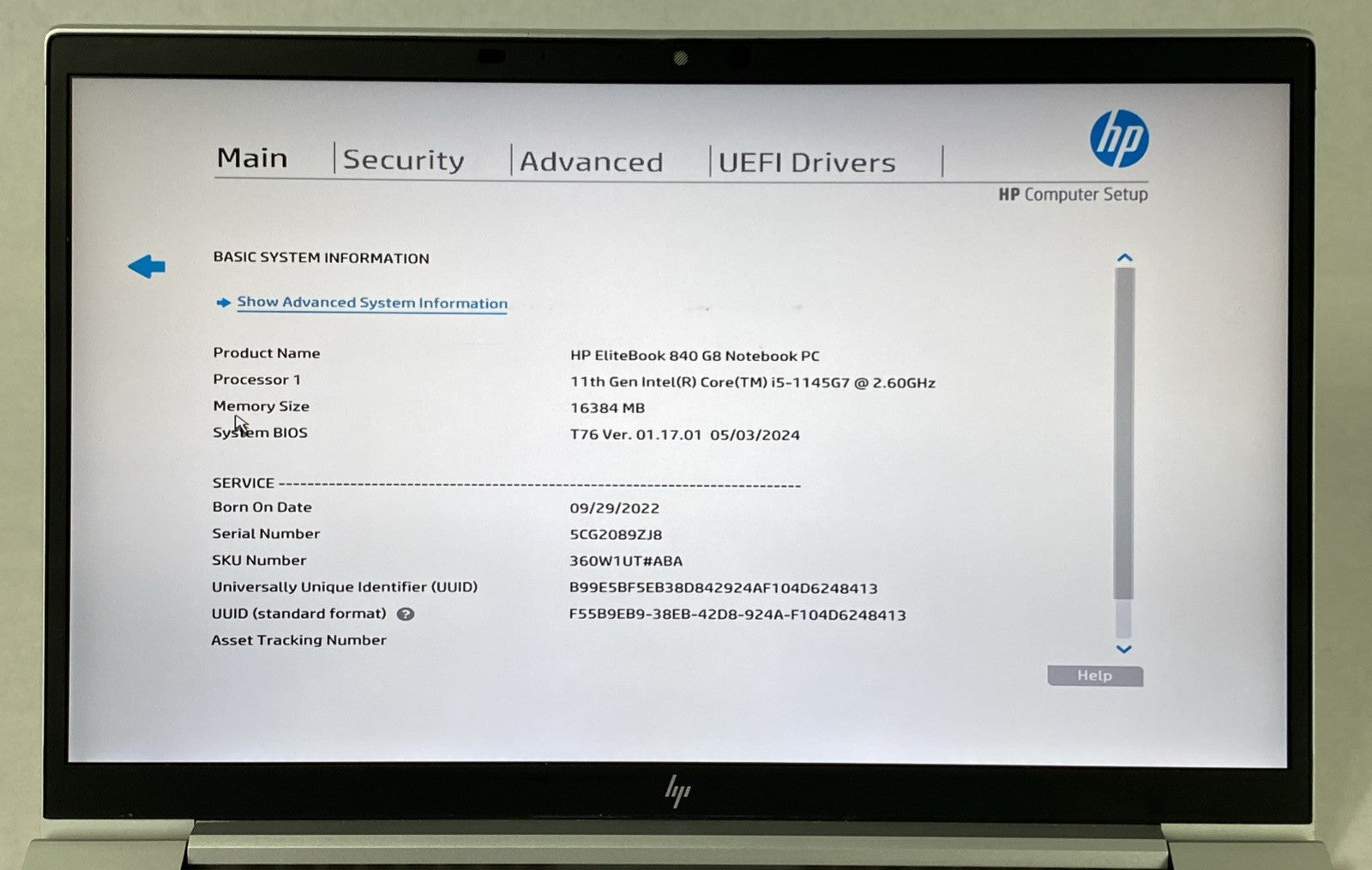 HP EliteBook 840 G8 Core i5-1145G7 2.6 GHz 16GB RAM 14" No HDD No OS