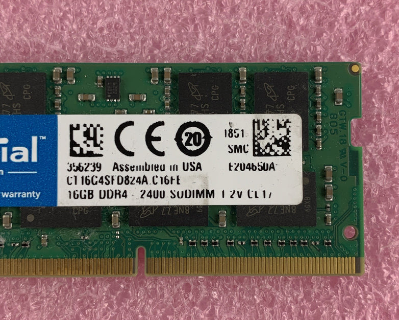 Crucial CT16G4SFD824A.C16FE 16 GB  DDR4 240MHz PC4-19200 Laptop Memory RAM