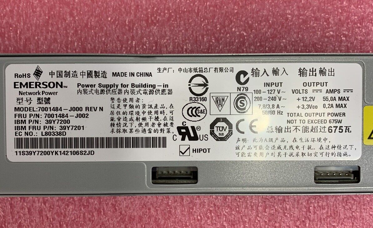 Emerson 7001484-J000 REV L / REV N Server Power Supplies (Lot of 2)
