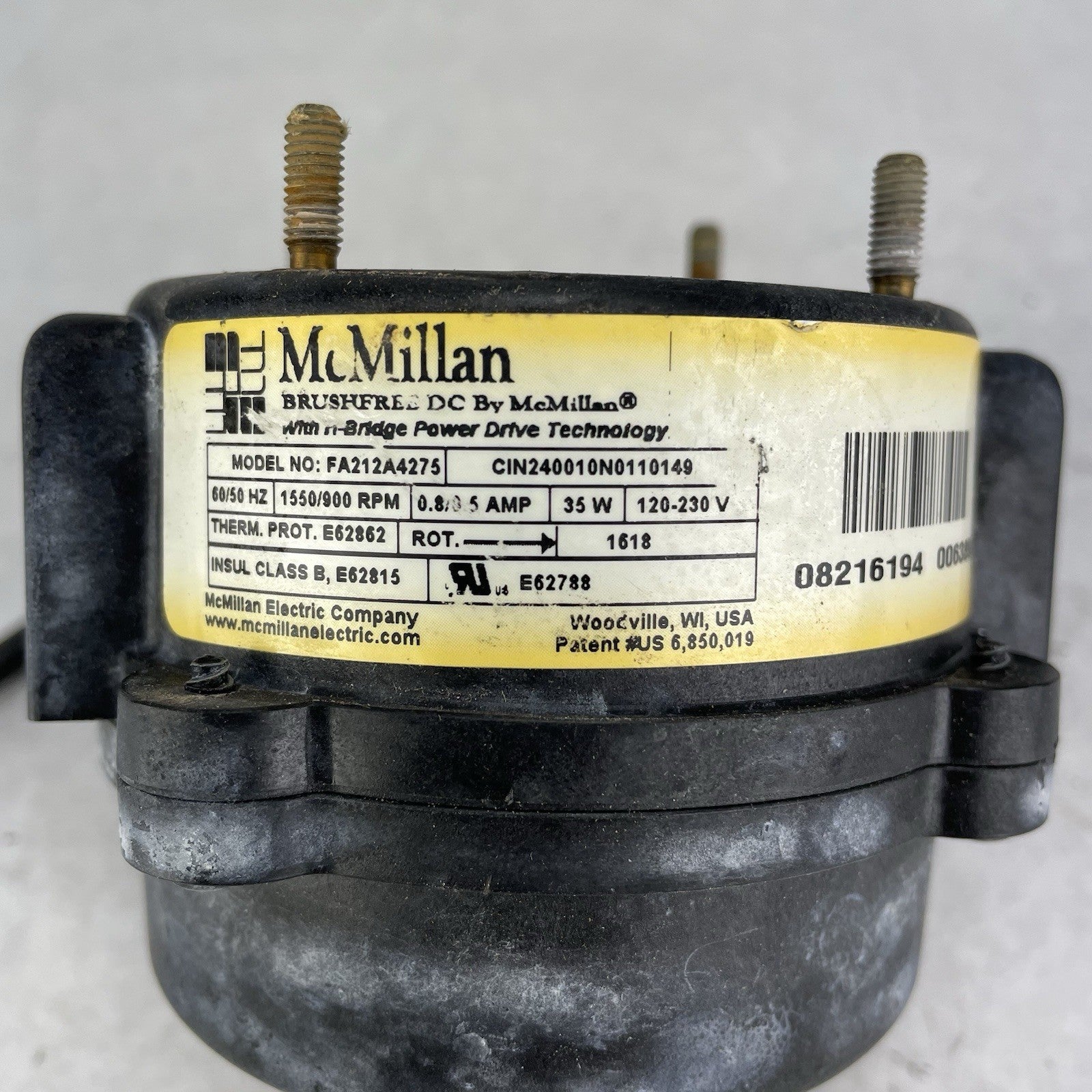 4275M PEMS Motor 1550/900 RPM 120/240V 35W fits McMillan Cold Zone Refrigerator