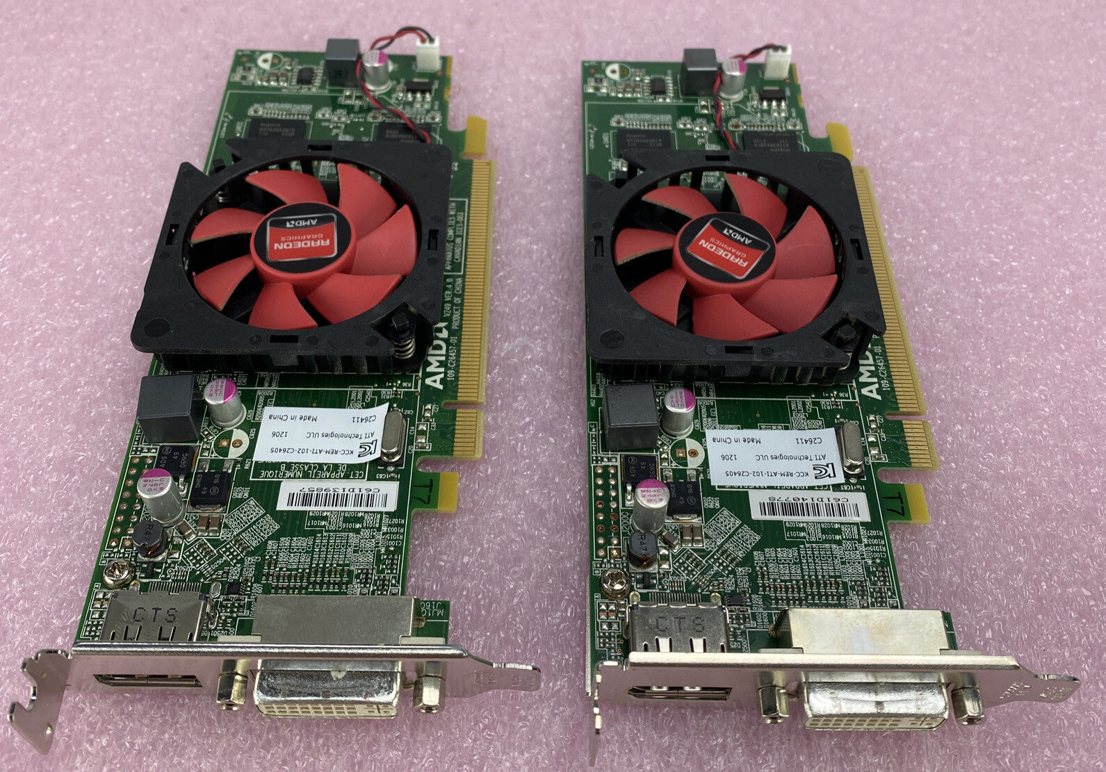 Lot( 2 ) Dell 0NFXD5 1GB AMD Radeon HD 6450 DisplayPort DVI PCle Low Profile