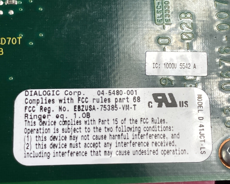 Lot of 3 Dialogic PCI Voice Fax Board D/41JCT-LS w/ CT Bus Cable