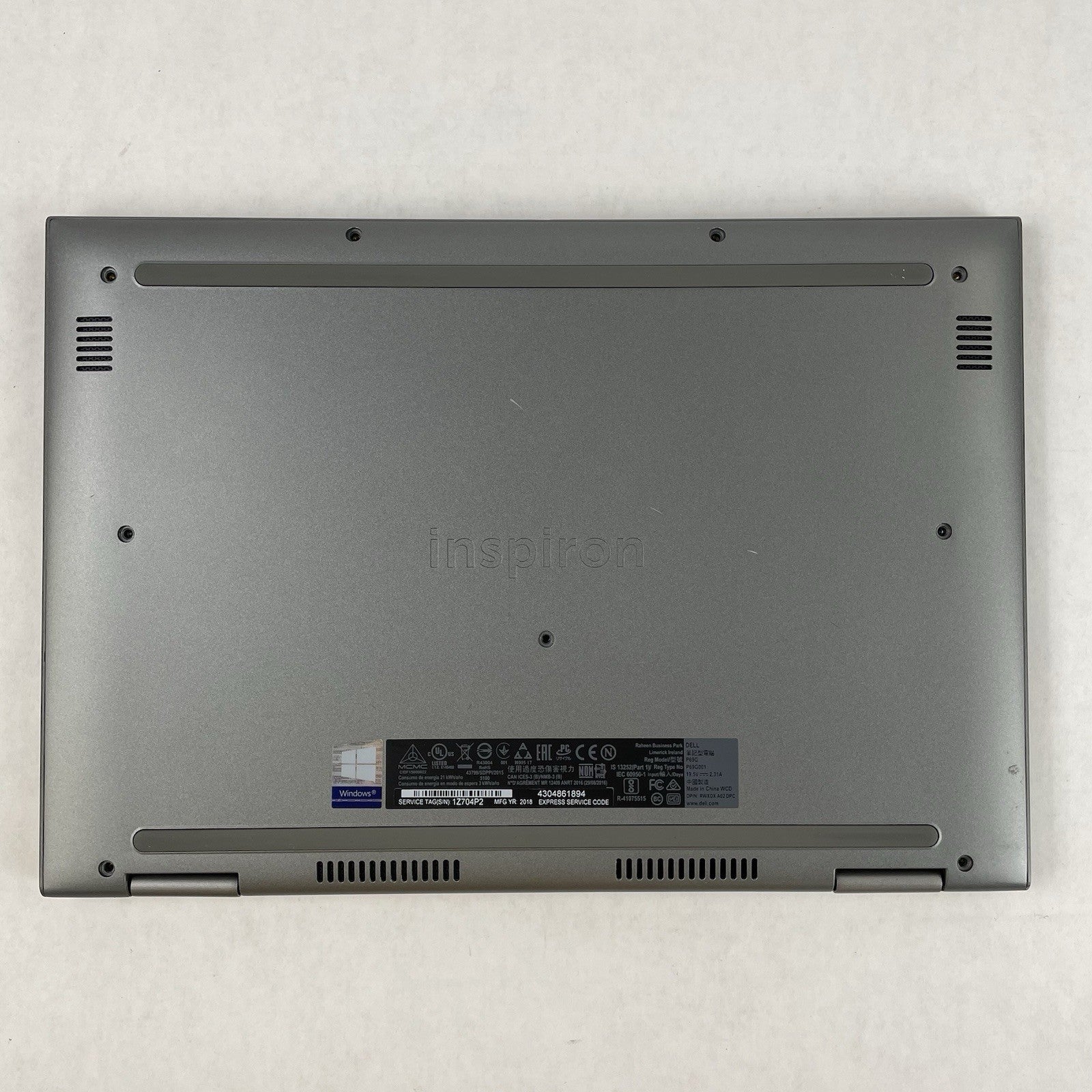 Dell Inspiron 5379 13.3" i5-8250U 1.60 GHz 8 GB RAM No SSD/OS/AC15
