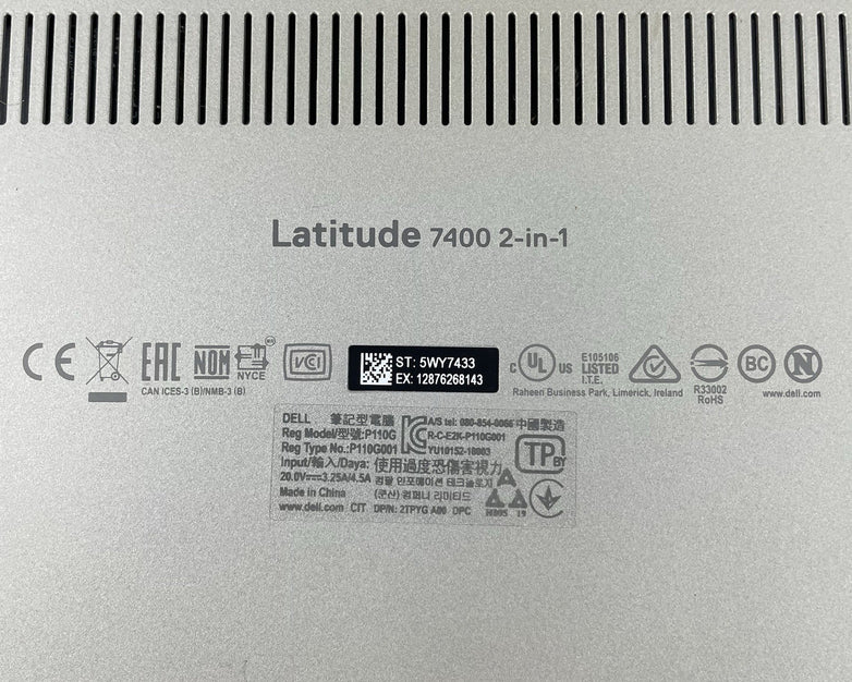 Dell Latitude 7400 2in1 14" i7-8665U 1.90 GHz 16 GB RAM No SSD/OS/AC/Batt