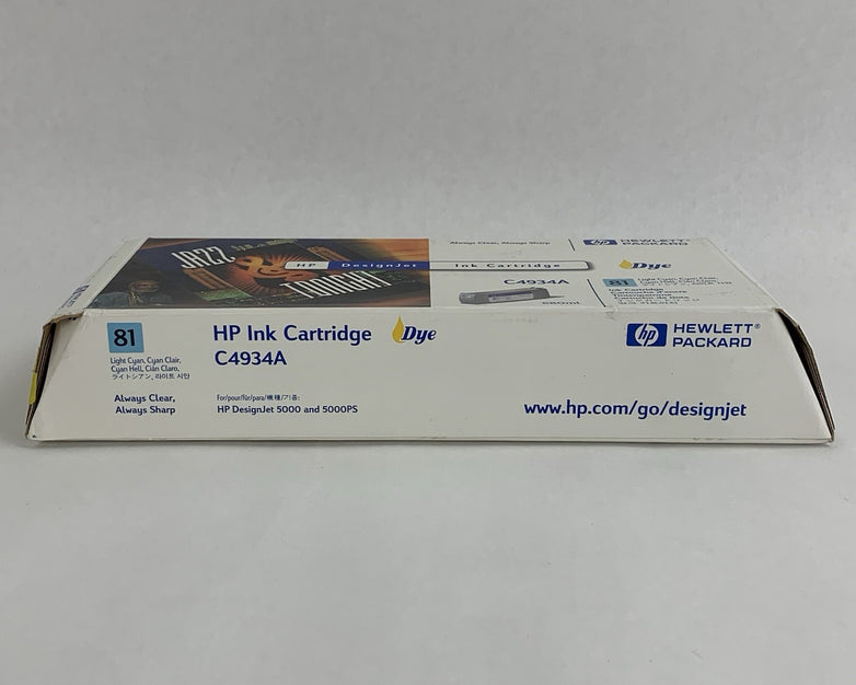 HP C4934A 81 DesignJet Light Cyan Dye Ink Cartridge New OEM Sealed in Box