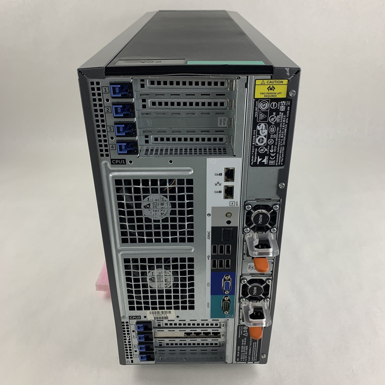 Dell Poweredge T620 Server 2x E5-2609 2.4 GHz 32 GB Ram Perc H710 No OS No HDD