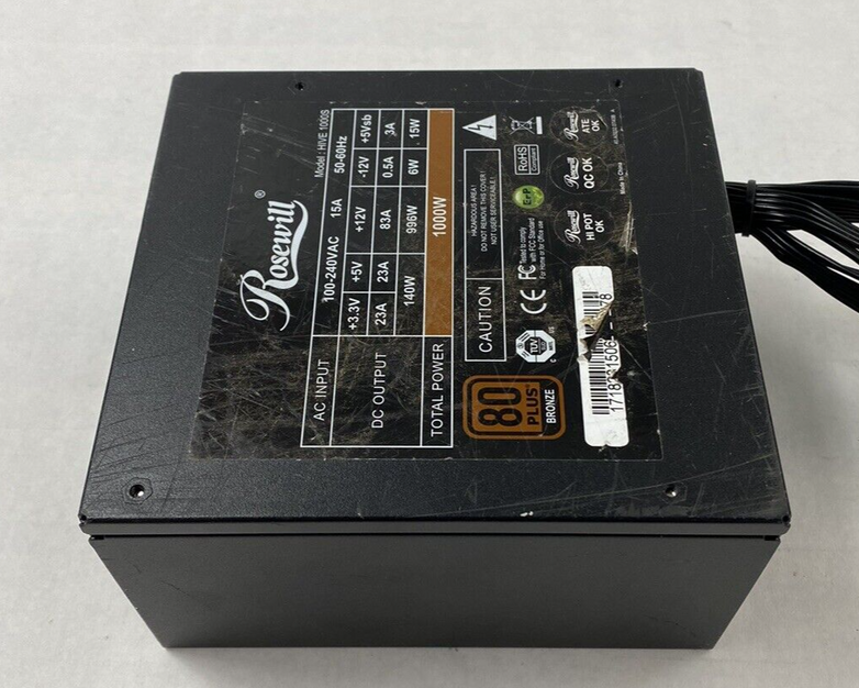 Rosewill HIVE-1000S 80 Plus Bronze Semi Modular Power Supply with Cables Tested