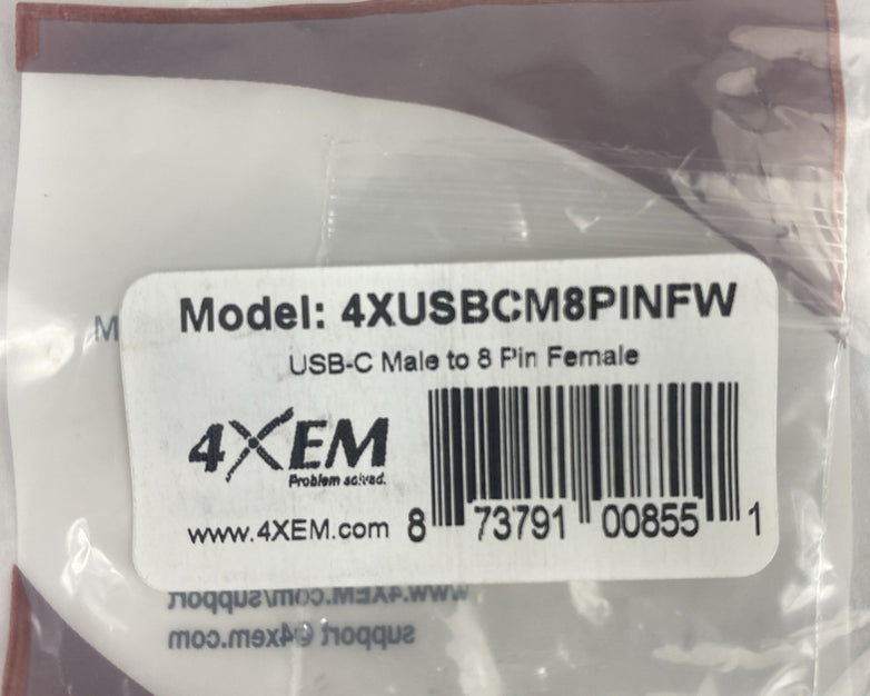 4XEM 4XUUSBCM8PINFW USB-C male To 8 Pin Female Lot of 5