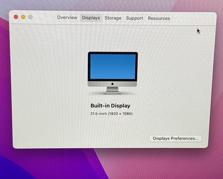 Apple A1418 iMac 21.5" 2015 1.6 GHz Core i5 8 GB RAM 1TB HDD macOS 12.7.6