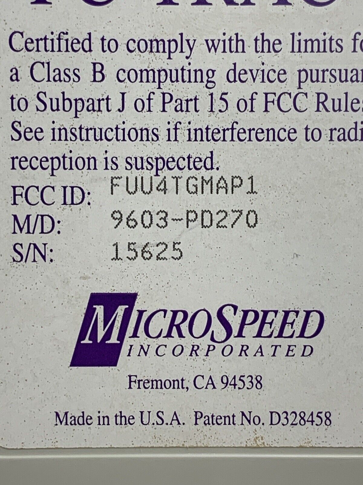 Microspeed PD-270 PC-Trac Deluxe The Superior Mouse Vintage  Untested