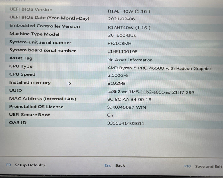Lenovo ThinkPad E14 Gen2 14" Ryzen 5 Pro 4650U 2.1GHz 8GB RAM No SSD/OS/AC/Batt