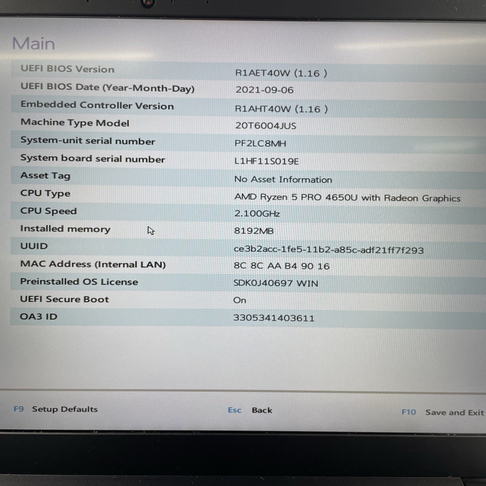 Lenovo ThinkPad E14 Gen2 14" Ryzen 5 Pro 4650U 2.1GHz 8GB RAM No SSD/OS/AC/Batt3