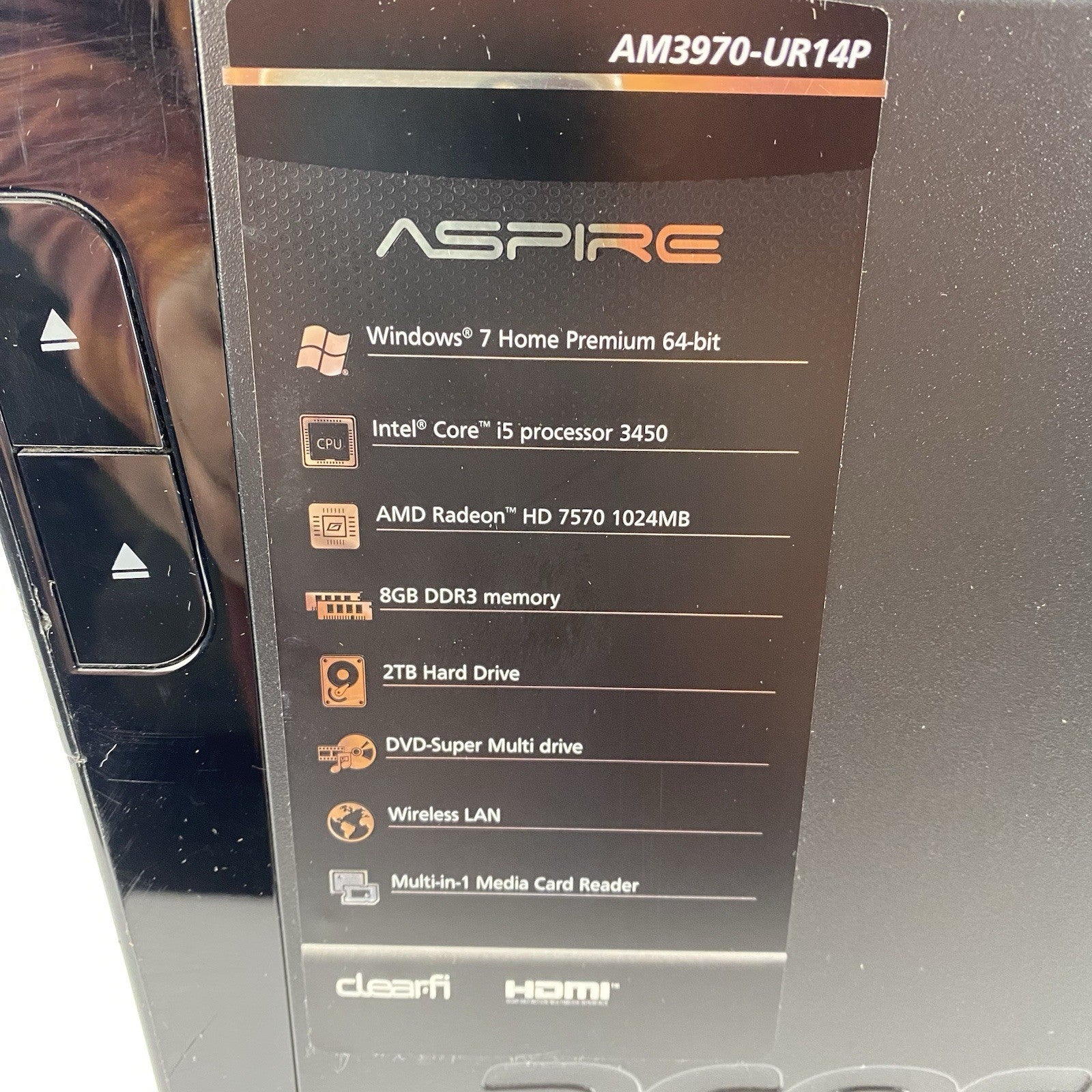 Acer Aspire M3970 MT Intel Core i5-3450 3.10GHz 8GB RAM No HDD No OS