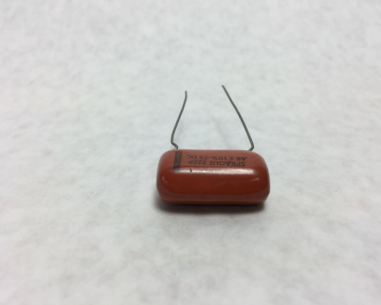 NOS  Sprague 225P .68  75 DC  Orange Drop Capacitors    Lot of 8