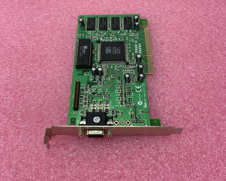 Vintage SIS 6326 AGP 4MB Pine 5968-2 Graphics Card Tested