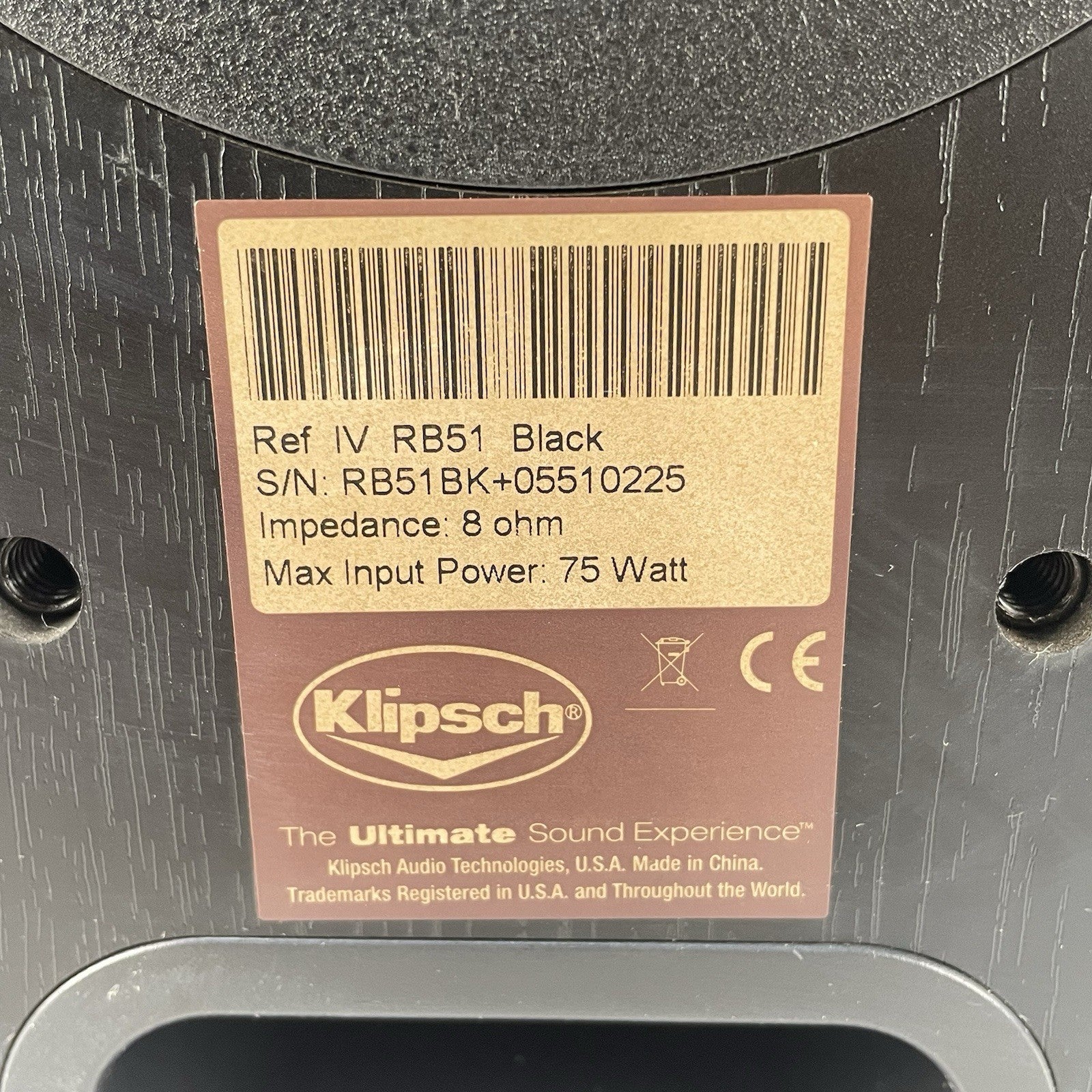 Klipsch RB51 REF IV Home Stereo Bookshelf Speaker Missing Grill4